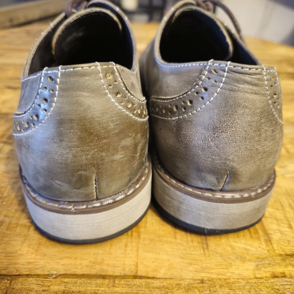 Steve Madden Men's Gray Leather Dress Shoes 